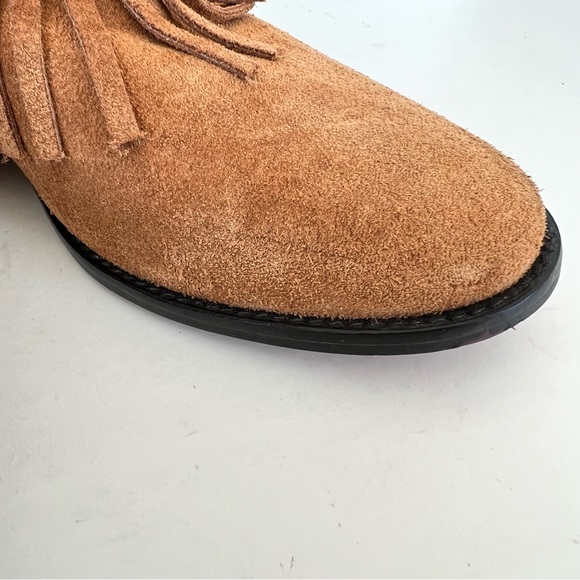 ZARA Trafaluc Tribal Fringe Aztec Strap Buckle Boho Booties Ankle Boots Sz 38 - Picture 9 of 12